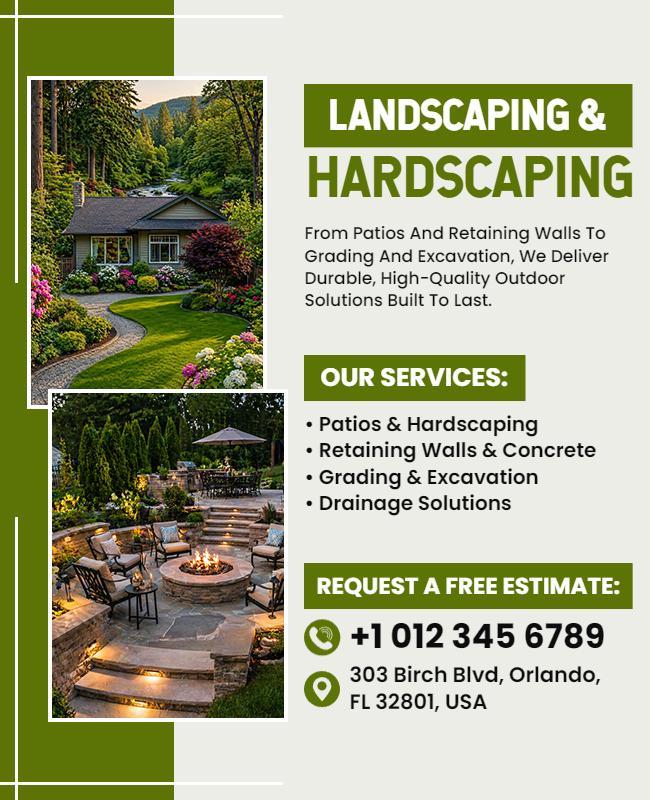 Landscaping and Hardscaping Services Flyer Template