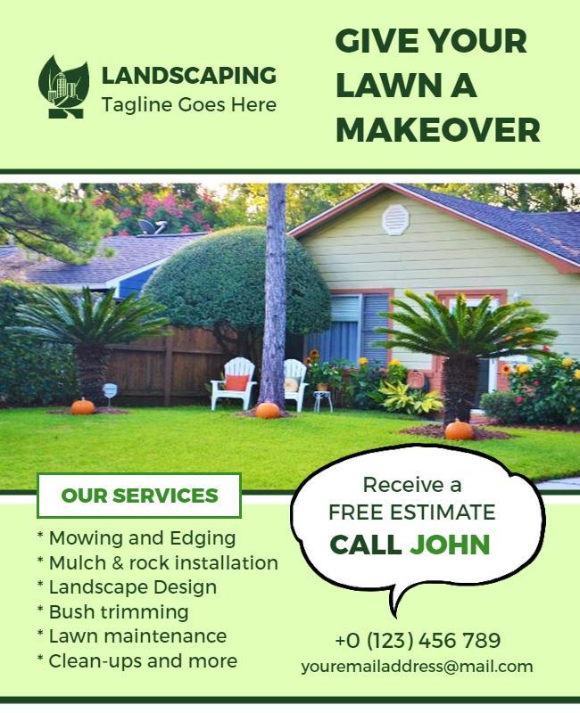 Landscaping and Lawn Care Services Flyer Template