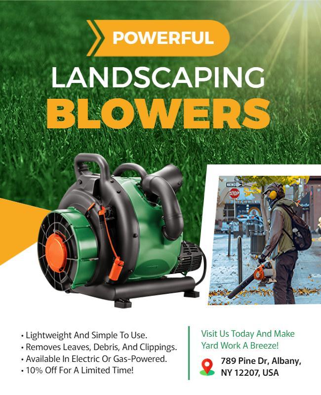 Landscaping Blowers Promotional Event Flyer Template