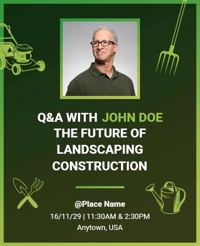 Landscaping Construction Qa Event Flyer Template