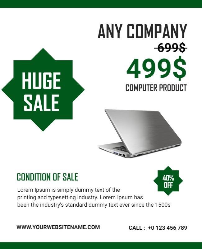 Laptop Discount Promotion Sale Flyer Template