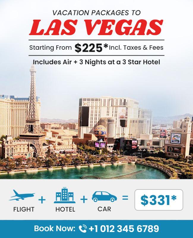 Las Vegas Vacation Package Promotion Flyer Template