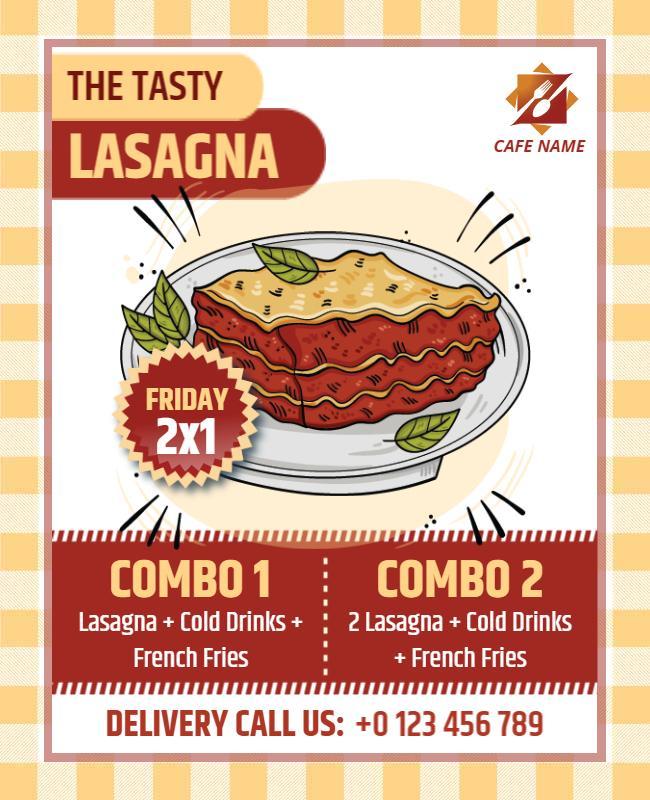 Lasagna Restaurant Special Combo Flyer Template