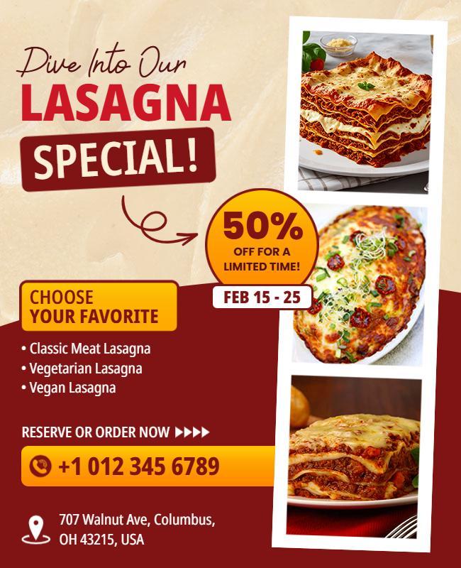 Lasagna Special Promotion Flyer Template