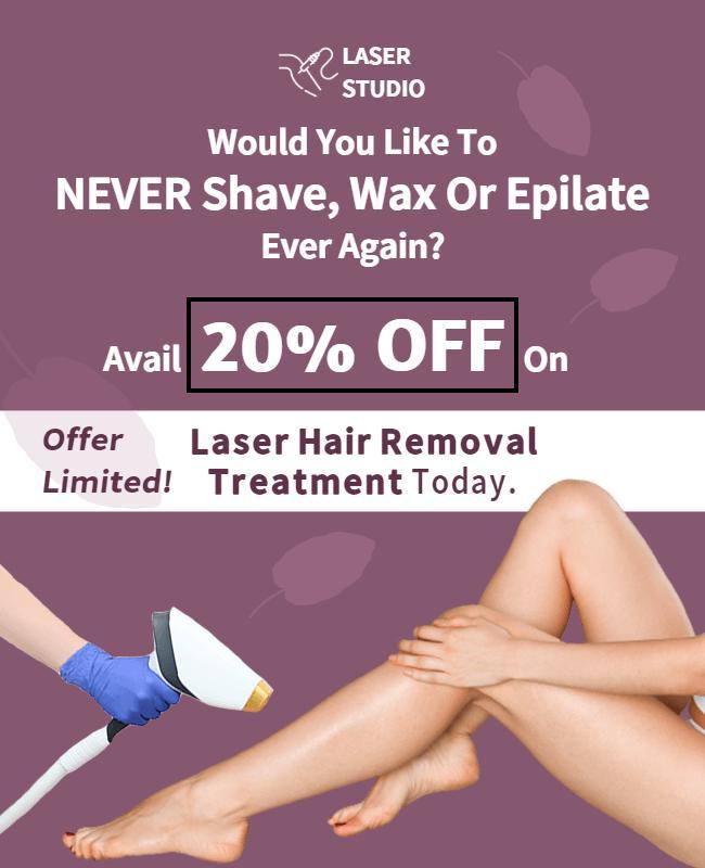 Laser Hair Removal Discount Offer Flyer Template