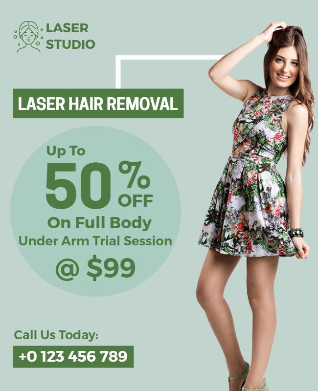 Laser Hair Removal Promotional Flyer Template