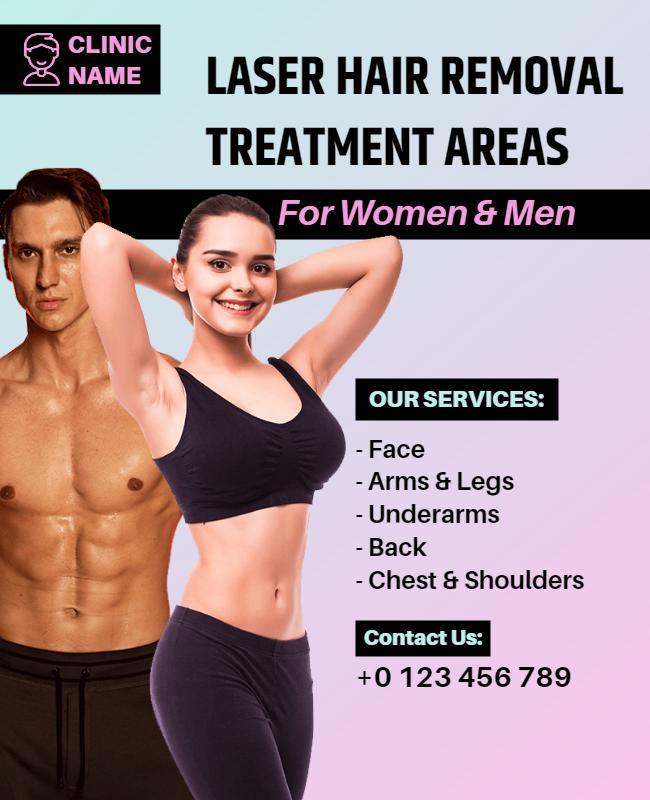 Bold Pink Laser Hair Removal Services Flyer Template