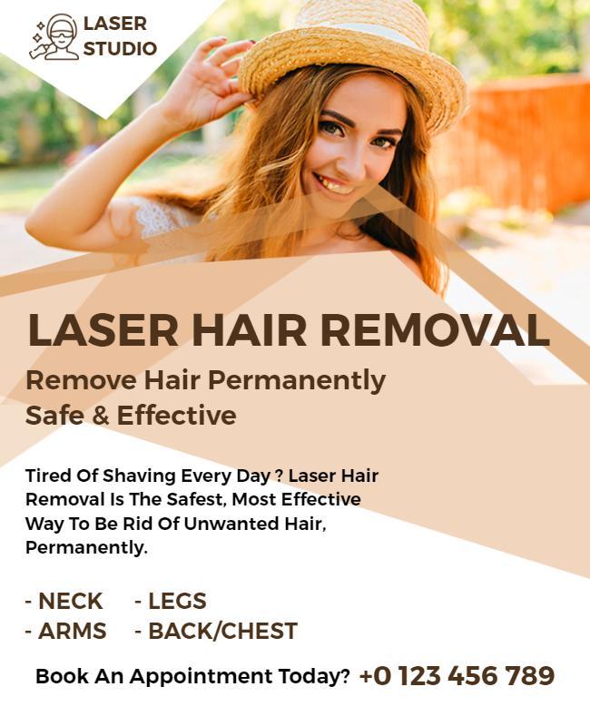 Laser Hair Removal Services Promotional Flyer Template