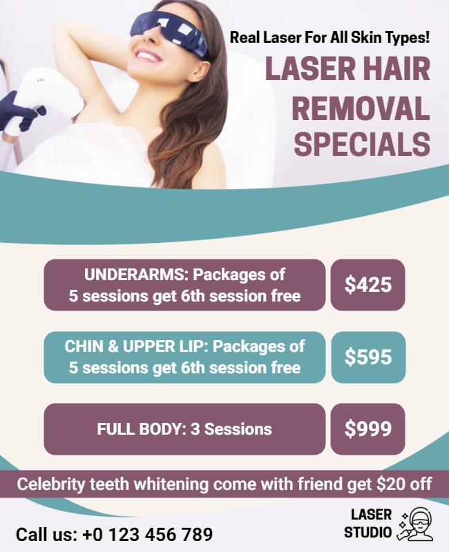 Laser Hair Removal Special Offers Flyer Template