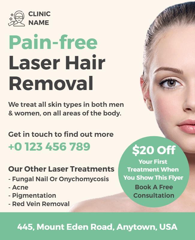 Laser Hair Removal Treatment Promotion Flyer Template