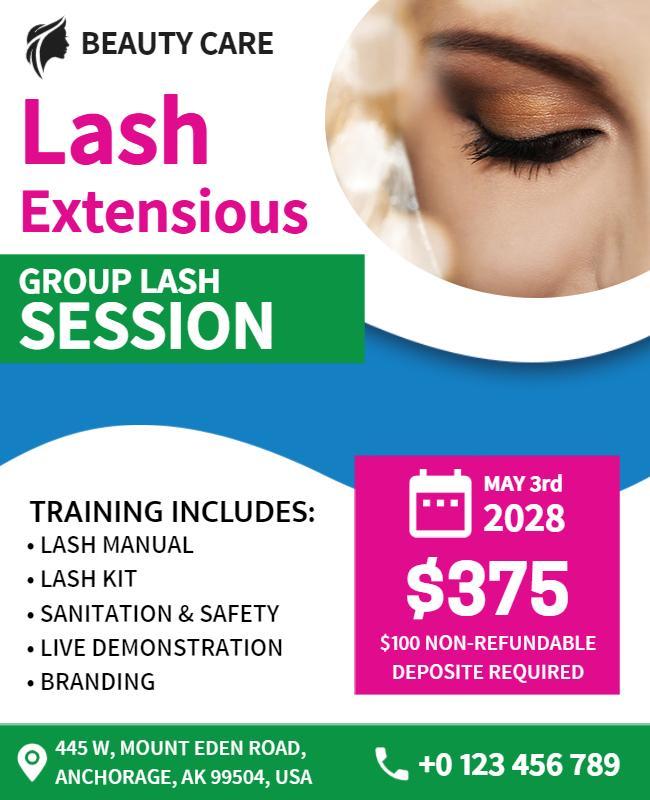 Lash Extension Training Event Flyer Template