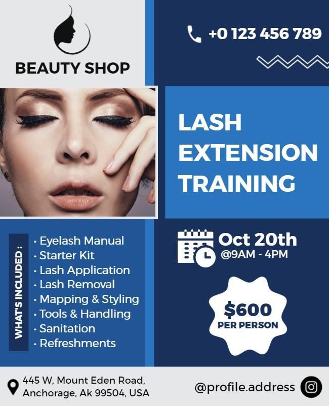 Lash Extension Training Workshop Flyer Template