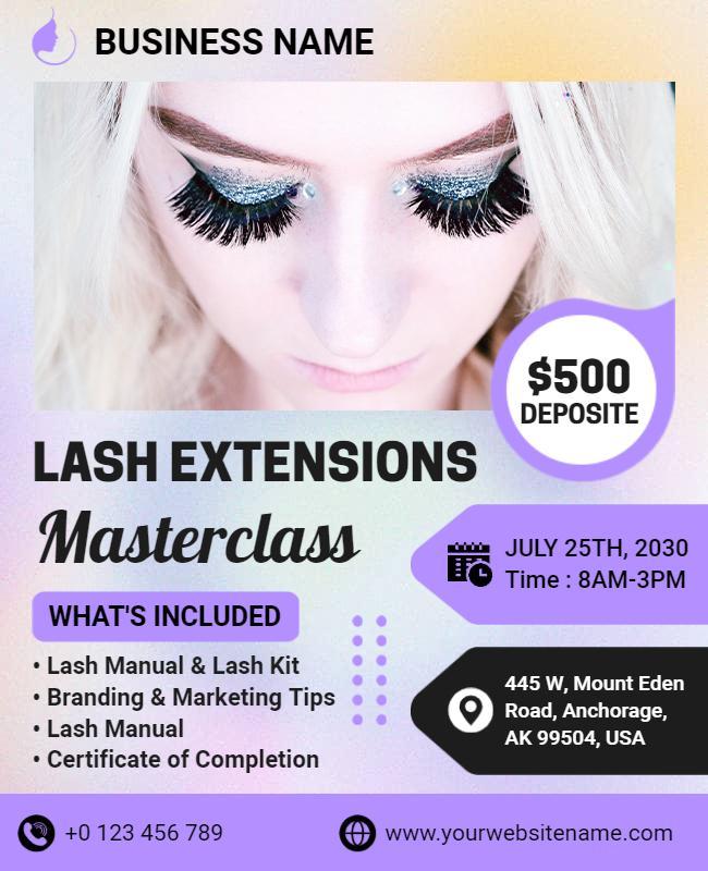 Lash Extensions Masterclass Event Flyer Template