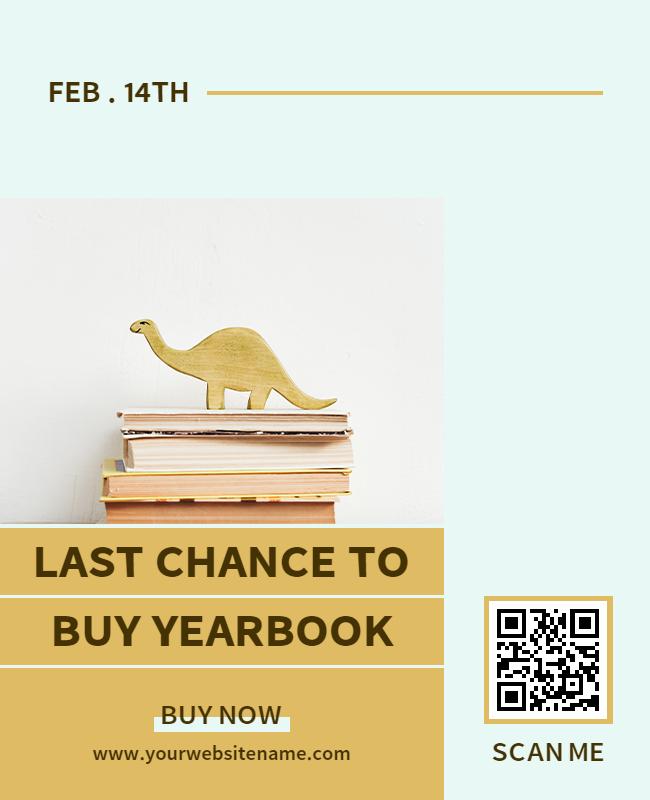 Playful Pastel Yearbook Purchase Reminder Flyer Template