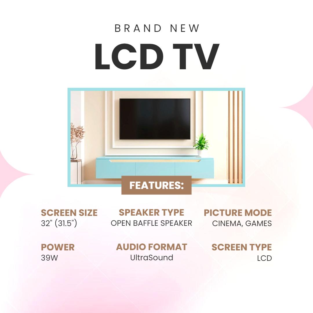 Latest LCD Television Features Overview Instagram Flyer Template