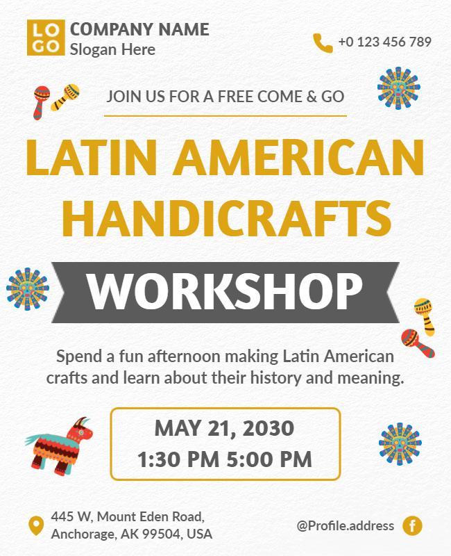 Latin American Handicrafts Workshop Flyer Template