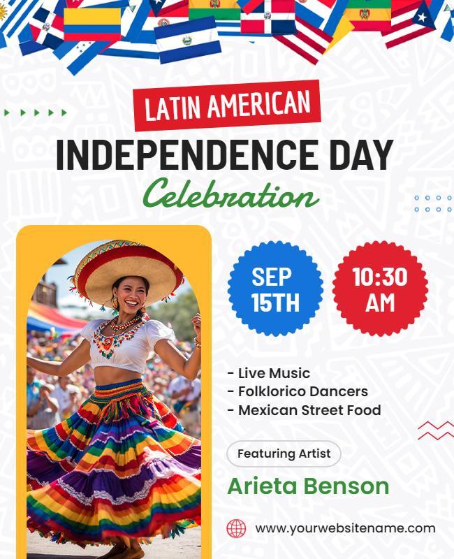 Latin American Independence Day Celebration Flyer Template