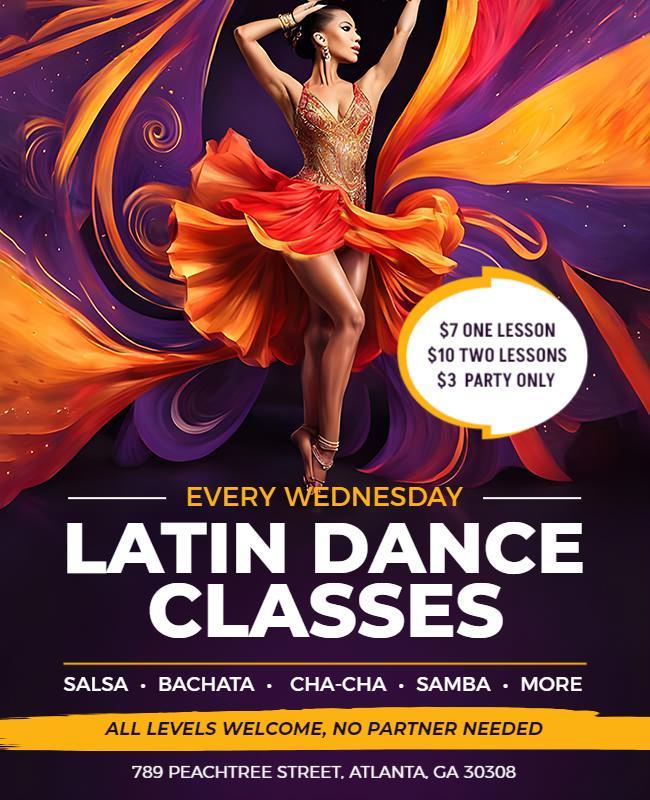 Latin Dance Classes Flyer Template