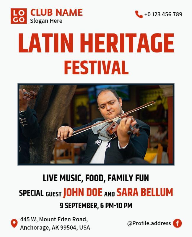 Latin Heritage Festival Celebration Flyer Template