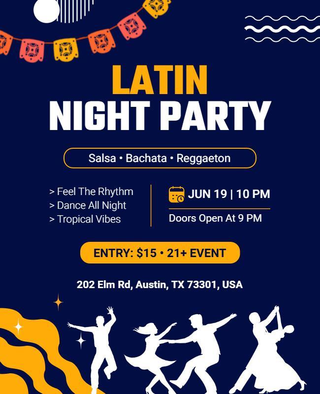 Latin Night Party Event Flyer Template