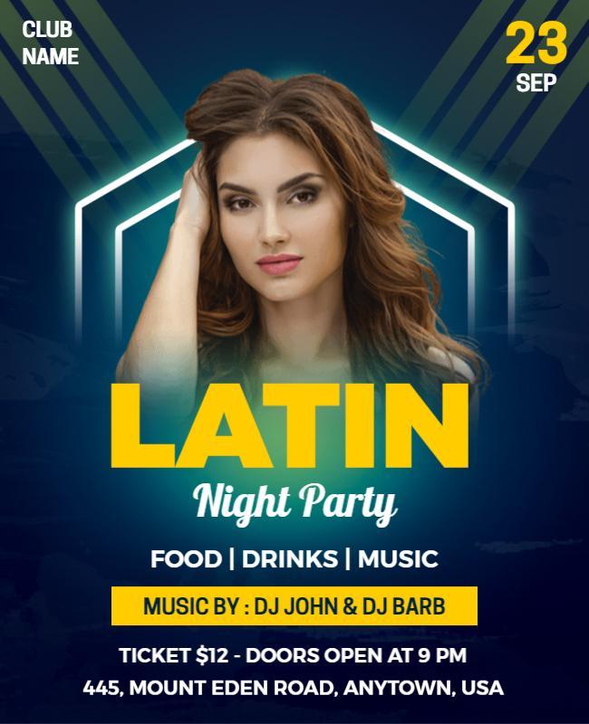 Latin Night Party Music Flyer Template