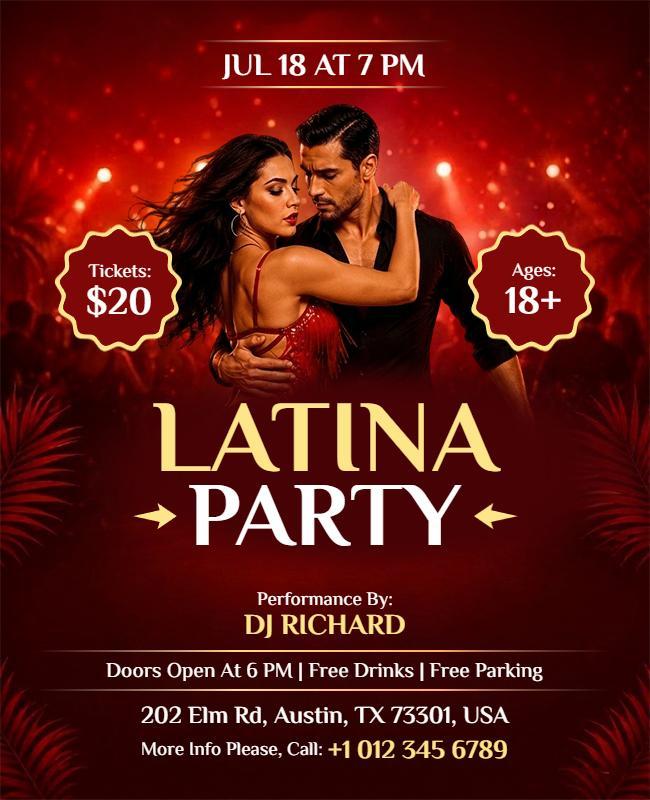 Latina Dance Party Event Flyer Template