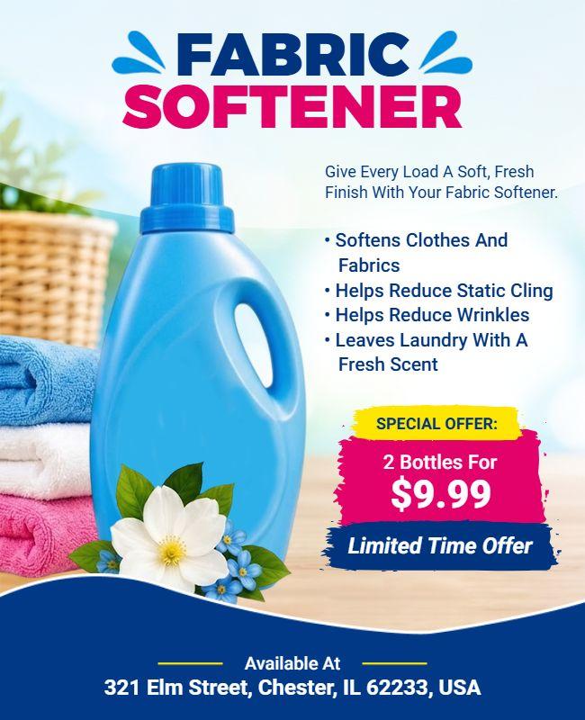 Laundry Fabric Softener Promotional Offer Flyer Template