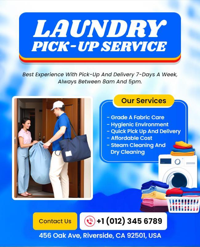 Laundry Pick-up Service Flyer Template