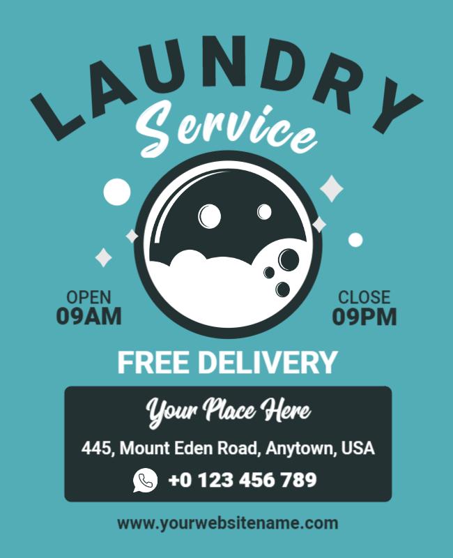 Laundry Service Free Delivery Flyer Template