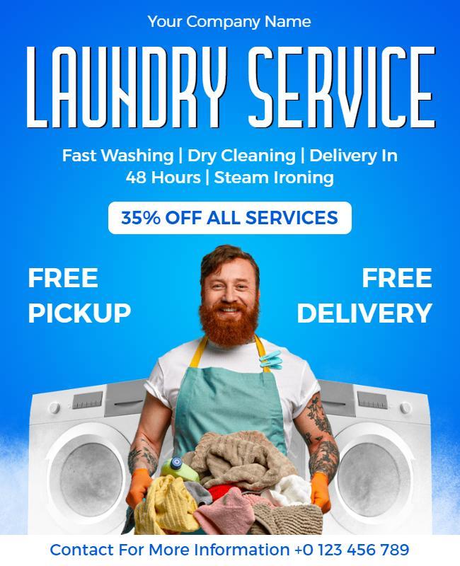 Laundry Service Offer Flyer Design Template