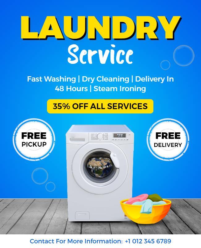 Laundry Service Promotional Flyer Template