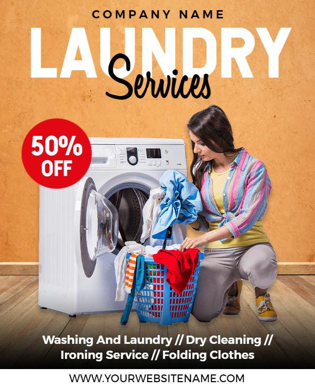 Laundry Services Discount Promotion Flyer Template