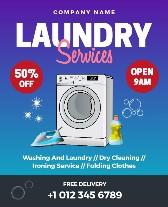 Laundry Services Promotion Flyer Template