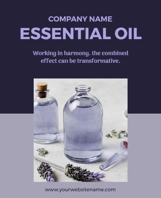 Lavender Essential Oil Product Flyer Template