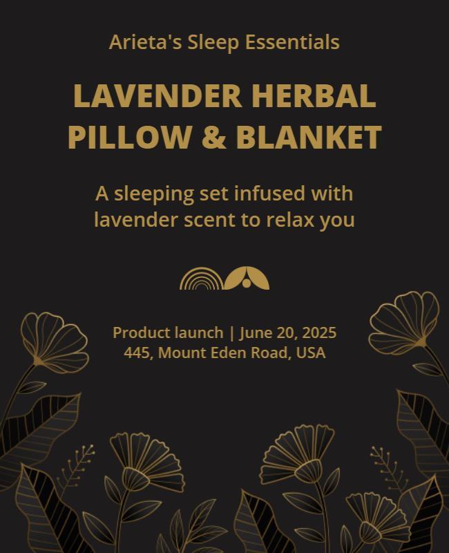 Lavender Herbal Pillow and Blanket Launch Flyer Template