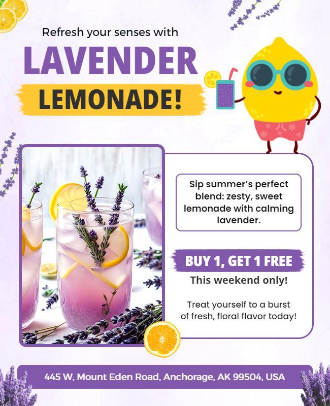 Lavender Lemonade Promotional Flyer Template