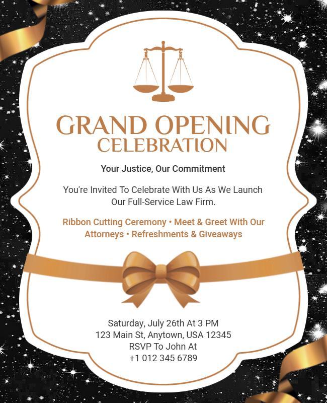 Law Firm Grand Opening Celebration Flyer Template