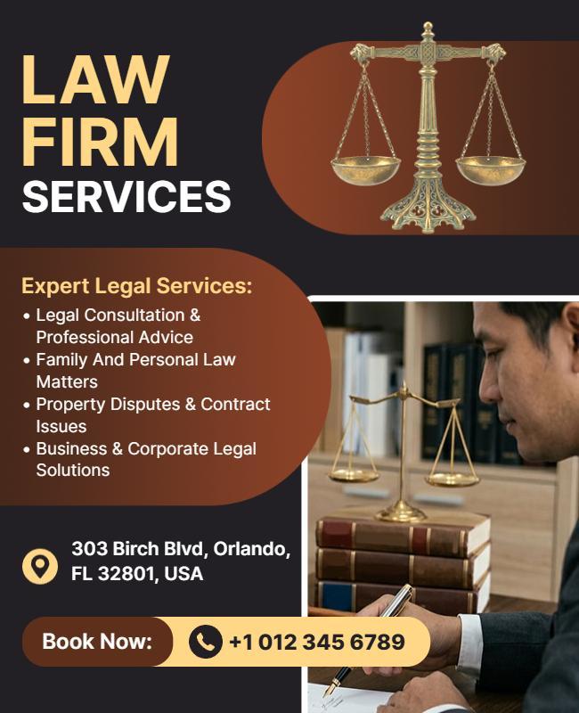 Law Firm Legal Services Promotional Poster Template