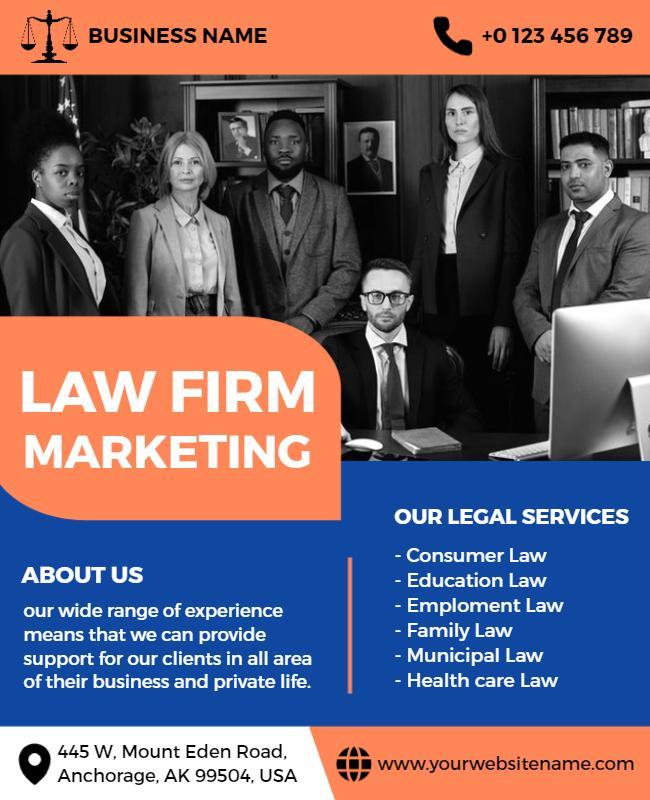 Law Firm Marketing Services Flyer Template