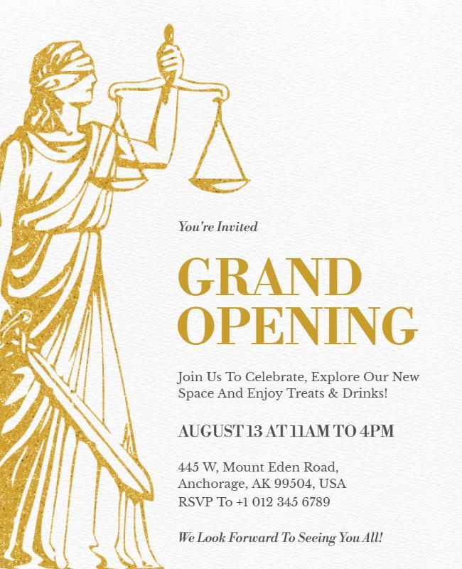 Law Firm New Space Grand Opening Flyer Template