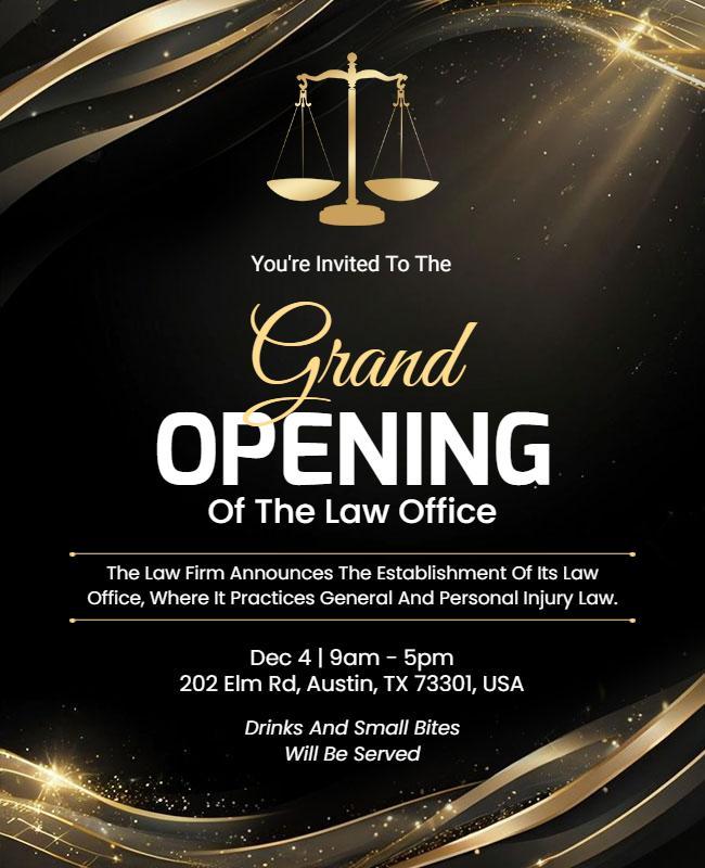Law Office Grand Opening Invitation Flyer Template