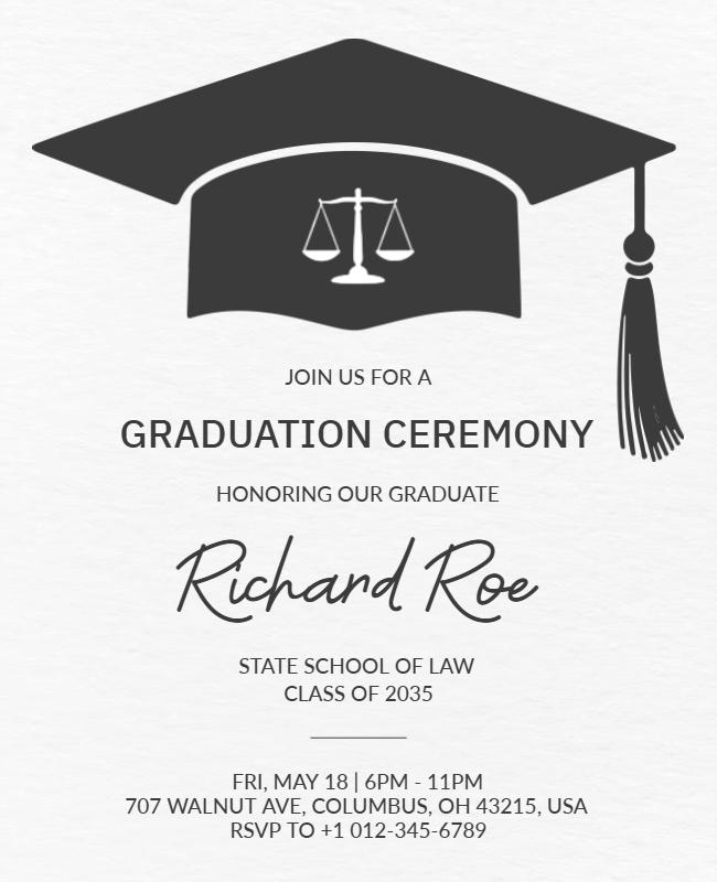 Law School Graduation Ceremony Flyer Template