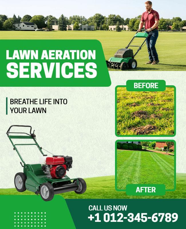 Lawn Aeration Maintenance Service Flyer Template