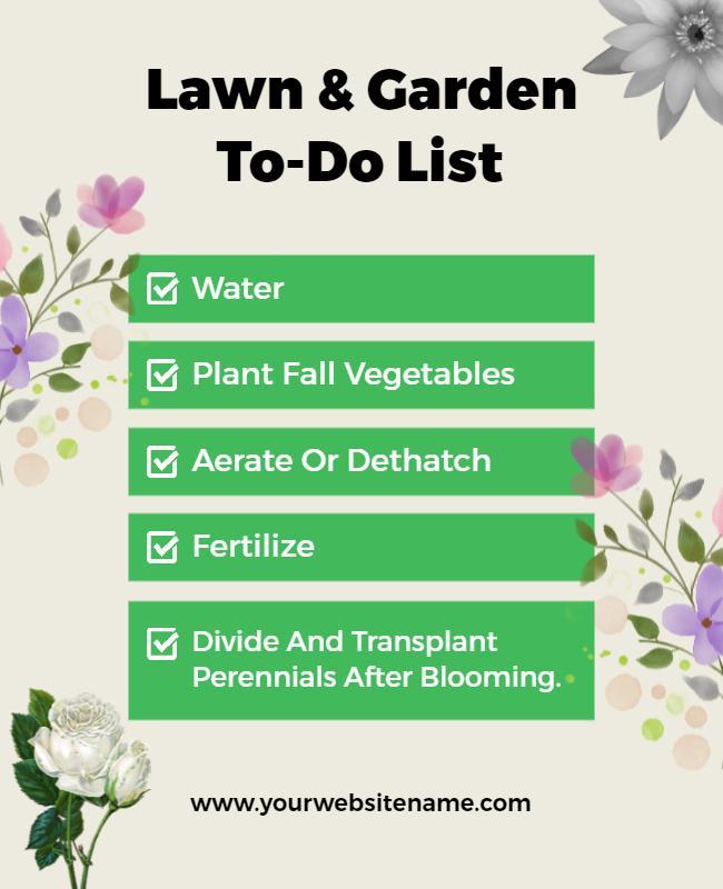 Lawn and Garden to Do Checklist Flyer Template