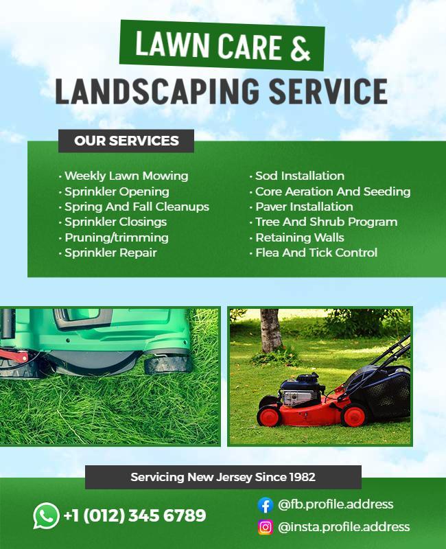 Lawn Care and Landscaping Service Flyer Template