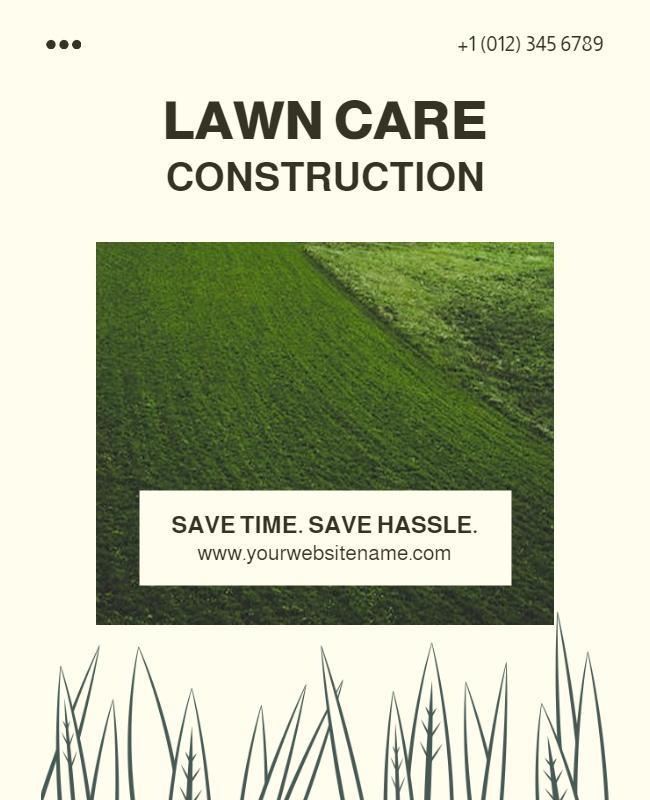 Lawn Care Construction Services Flyer Template