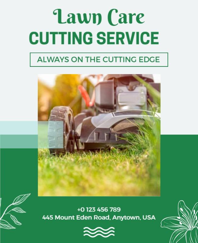 Lawn Care Cutting Service Advertisement Flyer Template