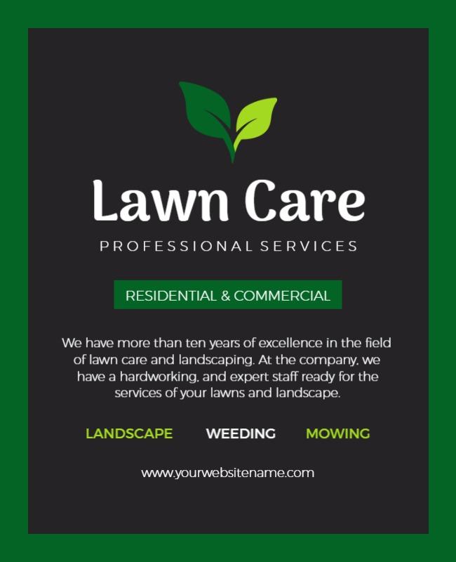 Lawn Care Professional Services Flyer Template