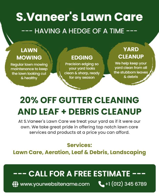 Lawn Care Service Promotion Flyer Template