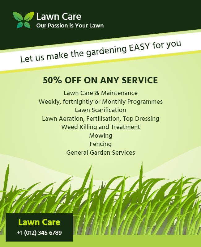 Lawn Care Services Discount Flyer Template